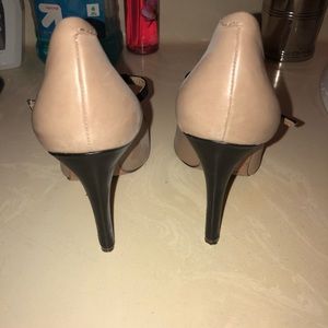 Coach tan & Black t-strap heels